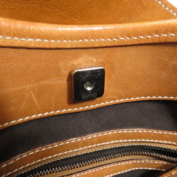 Gucci Logo Handbag Canvas Calf Leather - Picture 8 of 10